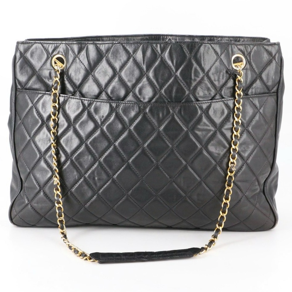 CHANEL Shoulder Black in Quilted Lambskin with Interwoven Chain Strap - Picture 3 of 14